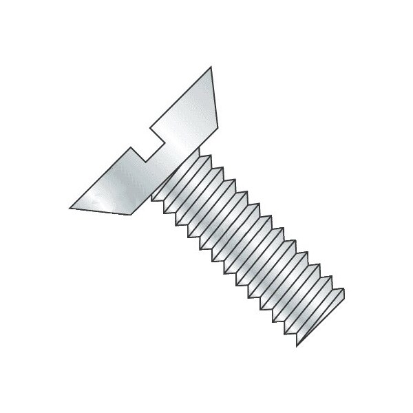 Newport Fasteners 1/4"-20 x 3/8 in Slotted Flat Machine Screw, Zinc Plated Steel, 100 PK 153765-100 - main